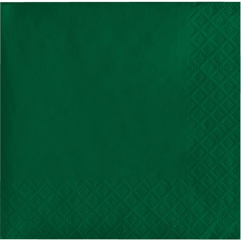 Creative Converting Touch of Color 200 Count 2-Ply Paper Beverage Napkins, Hunter Green - 253124 - Image 1